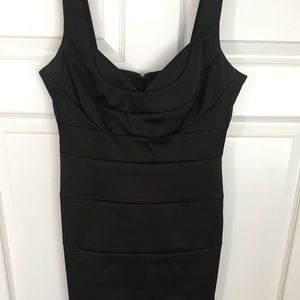 Black satin dress!